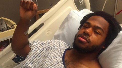Cam Burrows after foot surgery.