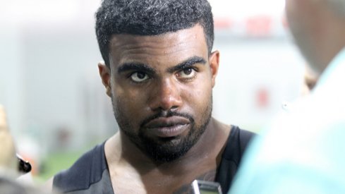 Ezekiel Elliott meets with the media.