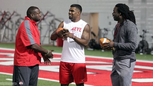 Tony Alford, Ezekiel Elliott and Kareem Walker