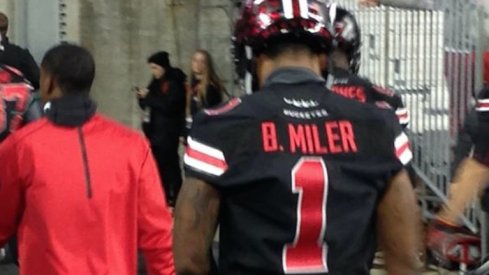 Braxton Miller's name misspelled on his jersey.