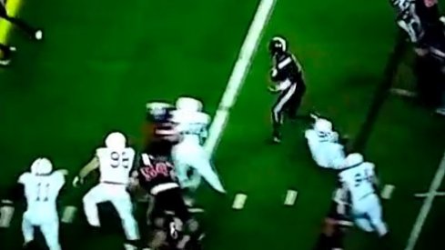 J.T. Barrett makes the read.