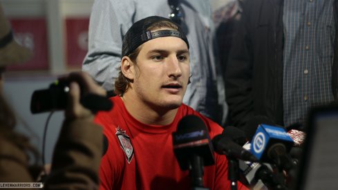 Joey Bosa meets with the media.