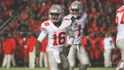 J.T. Barrett calls play vs. Rutgers.