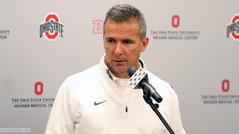Urban Meyer talks to the media Monday.