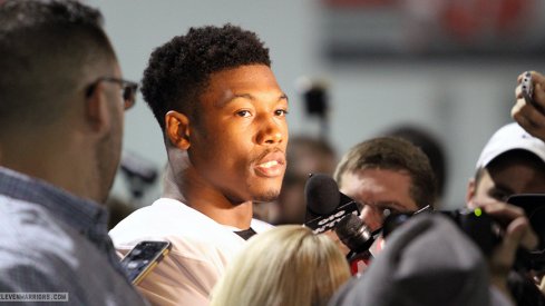 Joshua Perry meets with the media.