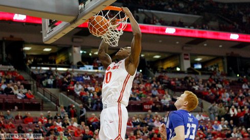 Dave Bell throws down a dunk vs. Air Force.