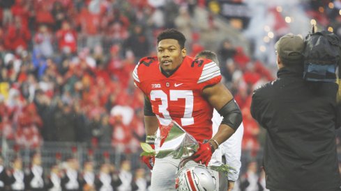 Josh Perry during Ohio State's senior day festivities