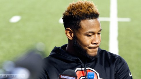 Vonn Bell meets with the media