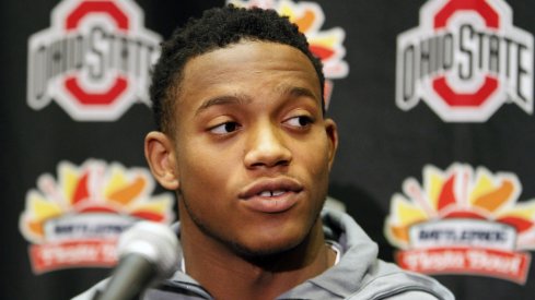 Darron Lee meets with the media at the Fiesta Bowl.
