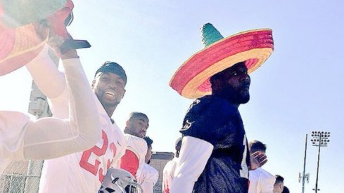Cardale Jones leaves his final Ohio State practice in style.