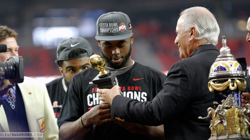 J.T. Barrett was named Offensive MVP of Ohio State's 44-28 Fiesta Bowl win over Notre Dame