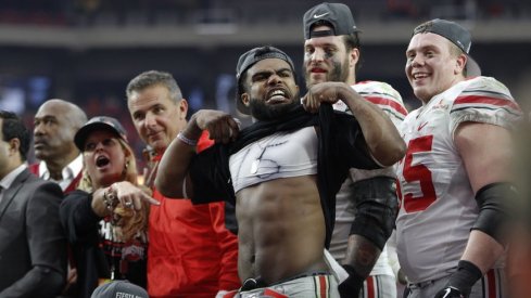 One six-pack, four touchdowns for Ezekiel Elliott against Notre Dame in the Fiesta Bowl.