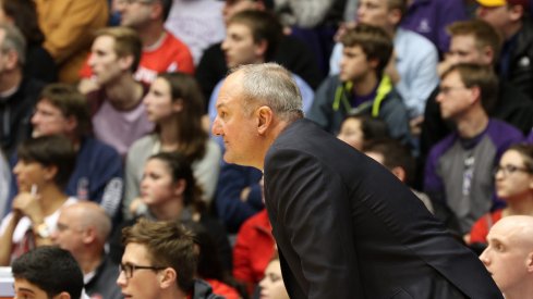 Thad Matta stalks the sidelines of Welsh-Ryan Arena