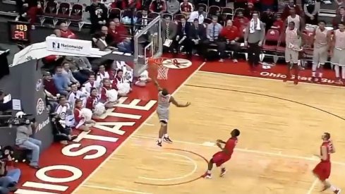 A.J. Harris dunked against Rutgers Wednesday.