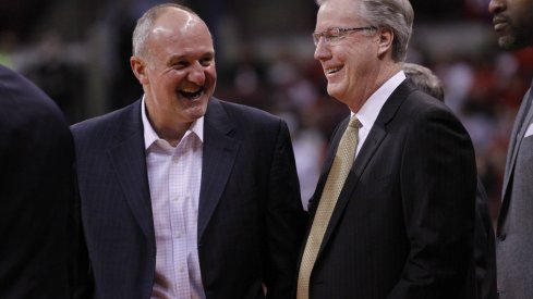 Thad Matta, Fran McCaffrey joke before OSU knocked off Iowa.