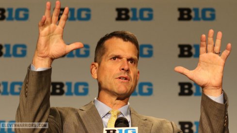 Jim Harbaugh at Big Ten Media Days in Chicago