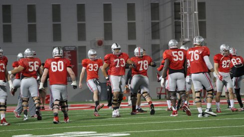 Urban Meyer shared his thoughts on his young offensive line Tuesday after practice.