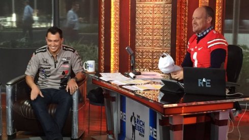 Graham Rahal cashed in on a bet with Michigan grad Rich Eisen Monday.