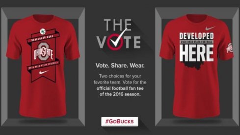 Fan voting Ohio State football shirts 2016.