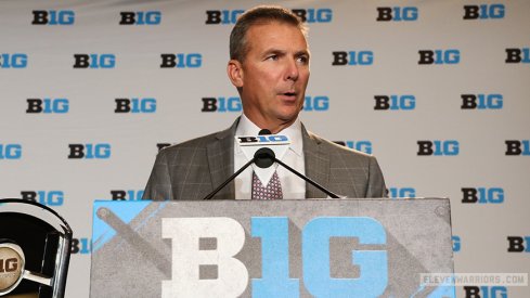 Urban Meyer addresses the media Tuesday at Big Ten Media Days.