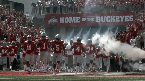 Ohio State takes the field. 