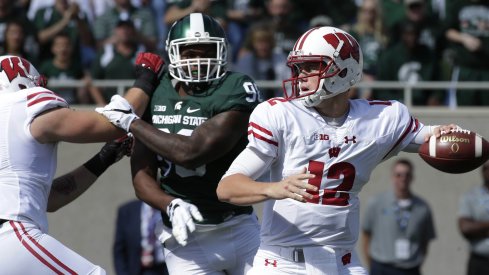 Alex Hornibrook led the Badgers in East Lansing.