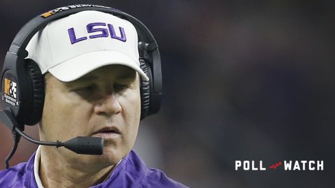 Dec 29, 2015; Houston, TX, USA; LSU Tigers head coach Les Miles watches play against the Texas Tech Red Raiders in the first quarter at NRG Stadium. Mandatory Credit: Thomas B. Shea-USA TODAY Sports