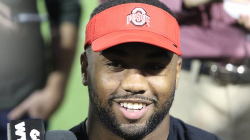 Ohio State LB Chris Worley was all smiles Monday. 