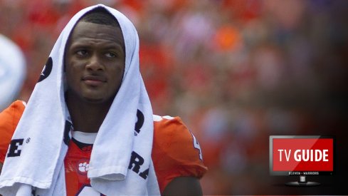 Sep 17, 2016; Clemson, SC, USA; Clemson Tigers quarterback Deshaun Watson (4) looks on during the second half against the South Carolina State Bulldogs at Clemson Memorial Stadium. Tigers won 59-0. Mandatory Credit: Joshua S. Kelly-USA TODAY Sports