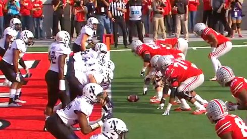 Mike Weber scores against Northwestern.