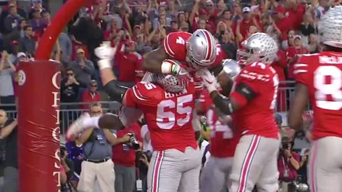 Curtis Samuel scores against Northwestern.