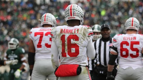 J.T. Barrett gets ready for a snap vs. Michigan State. 