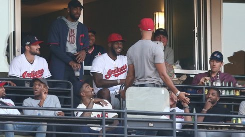 LeBron James, Cleveland Cavaliers at an Indians' playoff game.