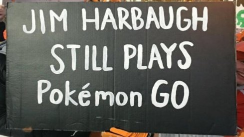 Jim Harbaugh still plays Pokémon Go.