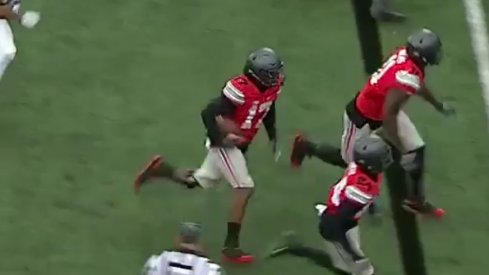 Jerome Baker had a critical interception at the end of the third quarter against Michigan.