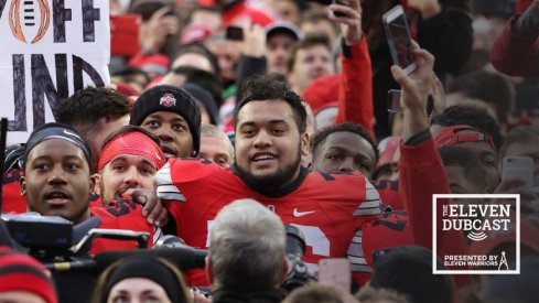 Ohio State players and fans celebrate a dramatic win over Michigan.