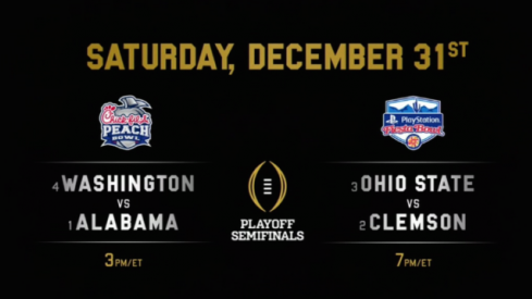 The College Football Playoff matchups. 