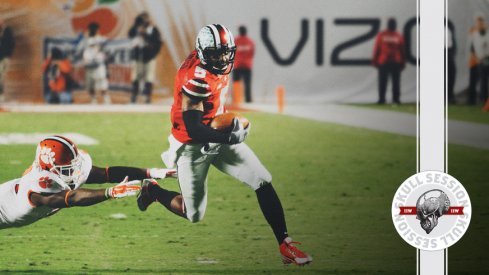 Ohio State's Braxton Miller leaves a Clemson defender in the dirt for the December 28th 2016 Skull Session.