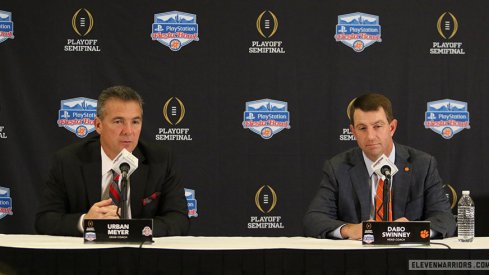 Urban Meyer and Dabo Swinney meet the media one final time before the Fiesta Bowl.