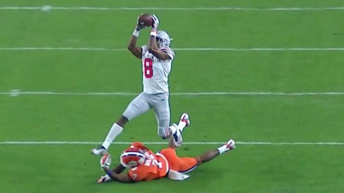 Ohio State's Gareon Conley intercepts Deshaun Watson.