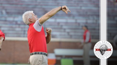 Ohio State's Kerry Coombs throws a bad ball to the January 19th 2017 Skull Session.