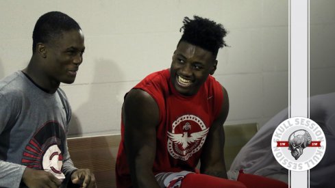 Ohio State's Terry McLaurin and Curtis Samuel share a laugh about the January 30th 2017 Skull Session