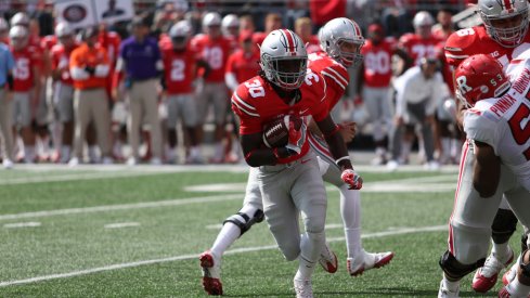 Demario McCall scores a touchdown against Rutgers in 2016