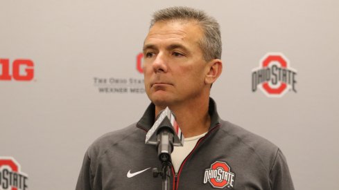 Ohio State coach Urban Meyer addresses the media. 