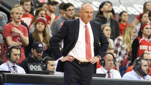 Ohio State coach Thad Matta strolls the sidelines. 