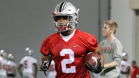 True freshman J.K. Dobbins is creeping up the depth chart. 