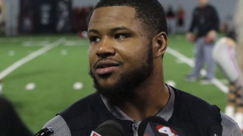 Ohio State running back Mike Weber meets the media Thursday. 