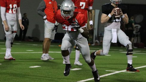 Demario McCall gets his reps in at Ohio State practice.