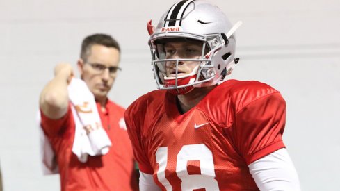 Tate Martell at an Ohio State practice.