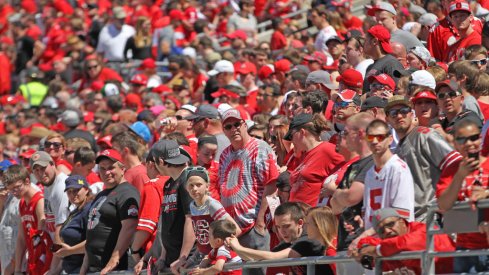 Ohio State fans get some sun at the 2016 spring game.